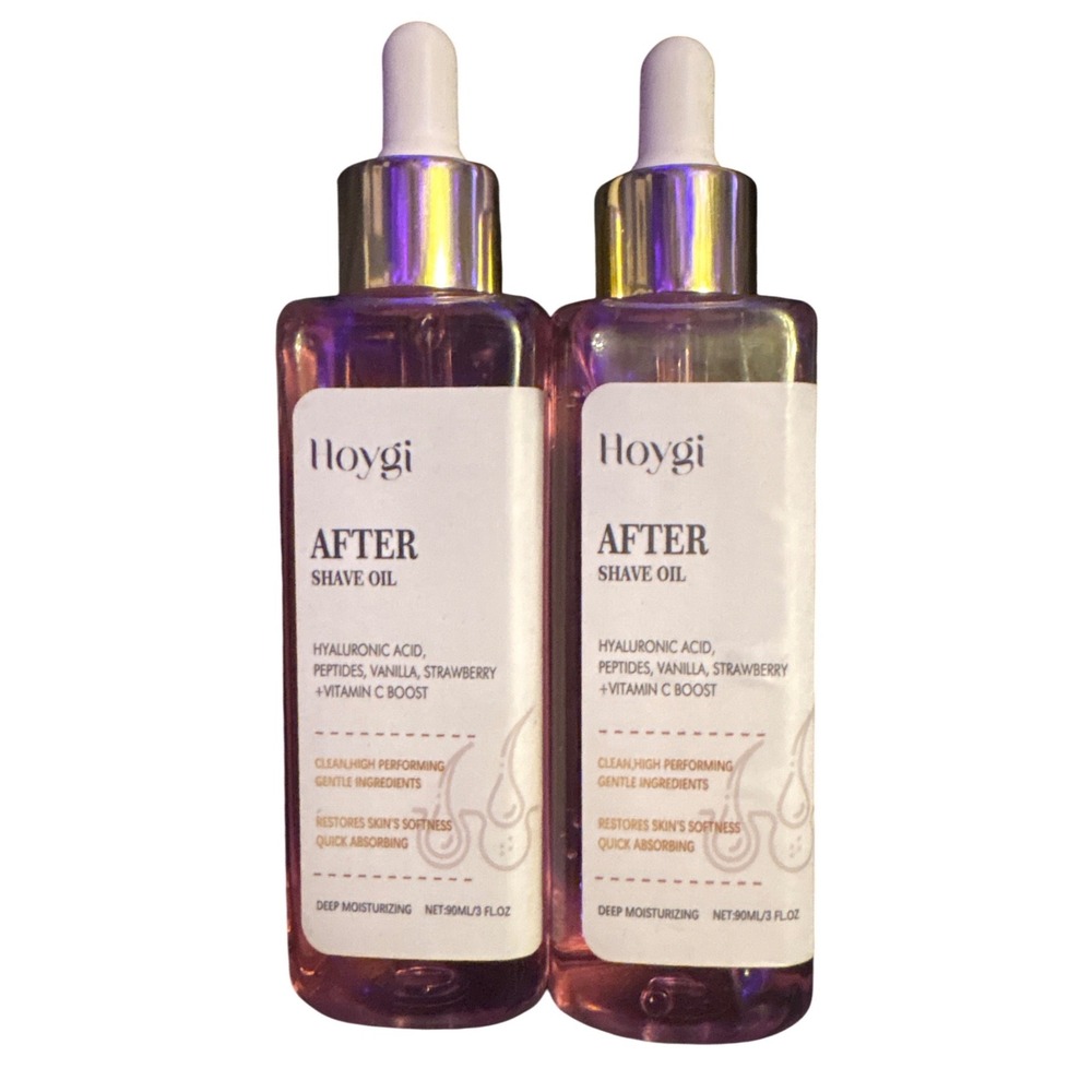 NEW Hoygi After Shave Oil Hyaluronic Acid Vanilla Strawberry 3 oz Set of 2